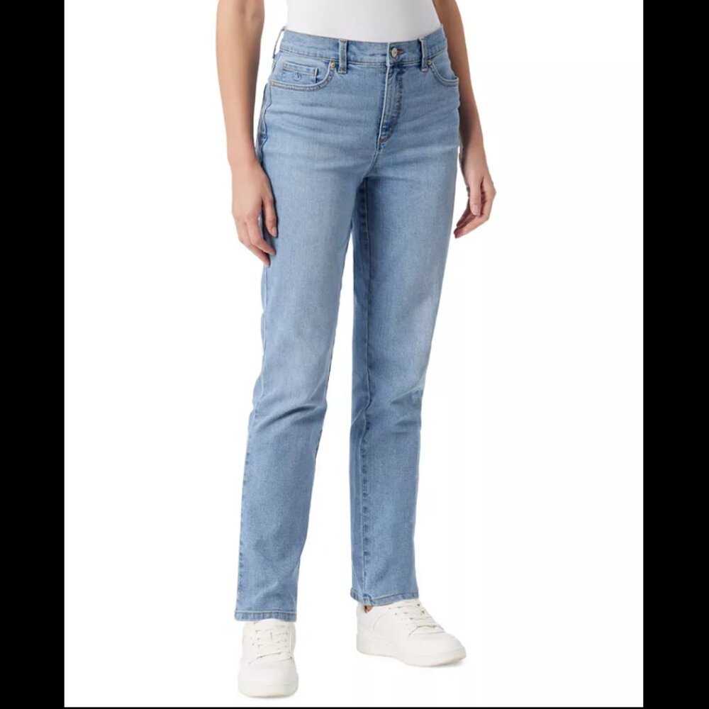 👖Gloria Vanderbilt Amanda Classic Straight Jeans Lucca (Light Blue) Size 12
